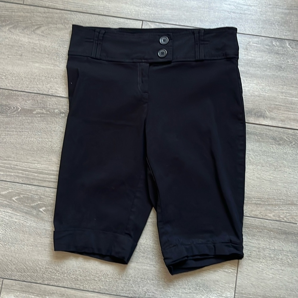 MM142 Lily Morgan knee length black dress shorts